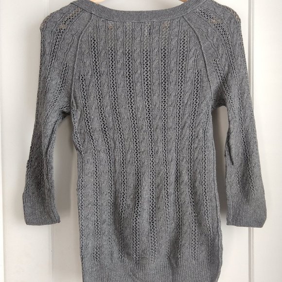 Cable Knit Sweater with 3/4 sleeves - Picture 2 of 6